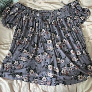 Purple off the shoulder shirt